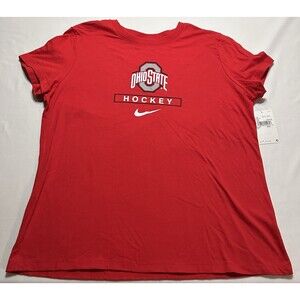 Ohio State Buckeyes Hockey Nike Tee Short Sleeve Shirt Women's XL Red NWT *READ